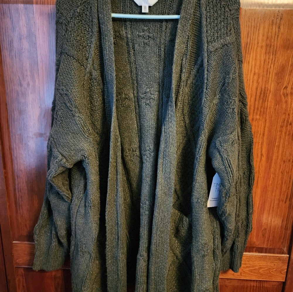 Long green sweater
